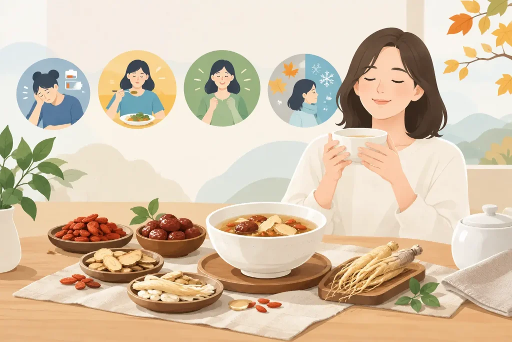 五款日常補氣藥材推薦，從疲倦、食慾到換季調養的家庭食補搭配原則完整說明