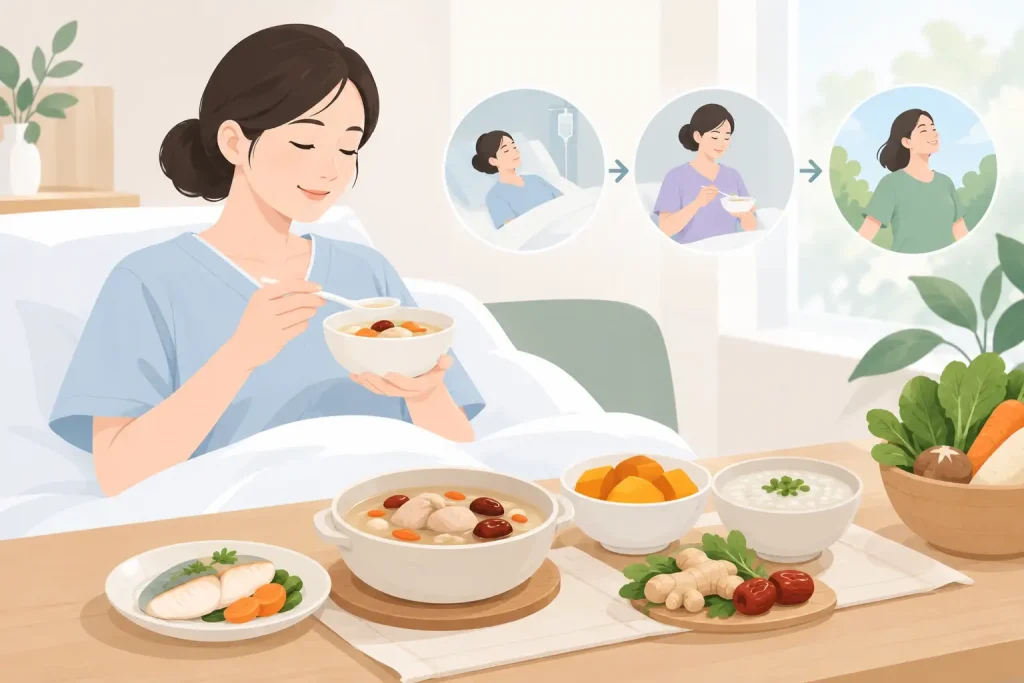 術後食補準備怎麼做?依恢復進度溫和滋養,避免補錯增加負擔